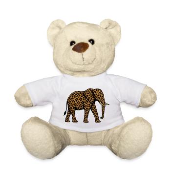 Leopard Elefant Muster - Teddy - Weiß - Vorne