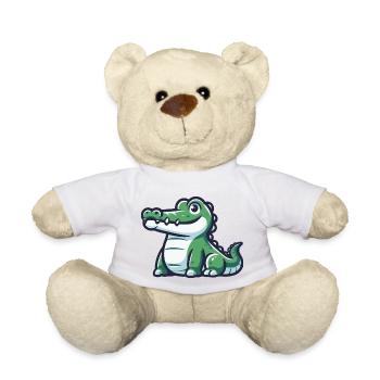 Freundliches Krokodil aus einem tropischen Abenteuer - Teddy - Weiß - Vorne