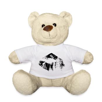 Mountain Biking Sketch - Teddy Bear - white - Front