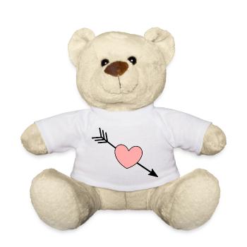 Herz rosa rot Herz pink Geschenk Valentinstag - Teddy - Weiß - Vorne