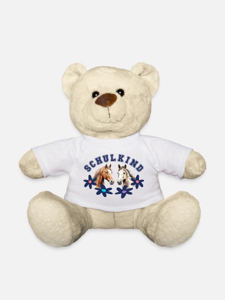 Schulkind Pferde Einschulung 1. Klasse - Teddy - Weiß