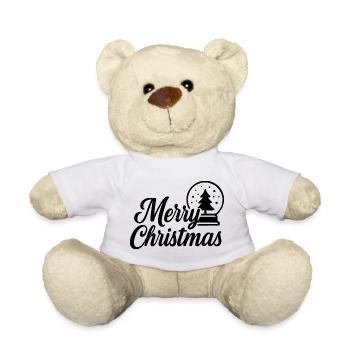 Merry Christmas Design with Christmas Ball - Teddy Bear - white - Front
