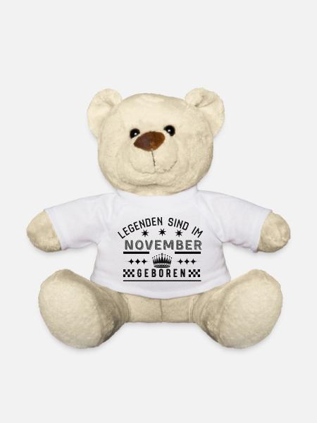 Legenden sind im November geboren - vintage style  - Teddy - Weiß