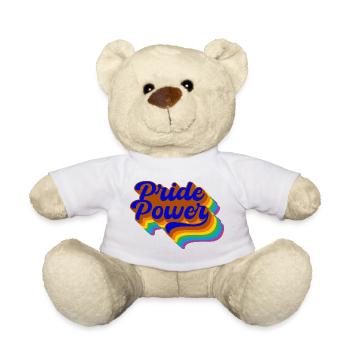 Pride Power Fierté LGBTQ+ et Diversité - Nounours - blanc - Devant