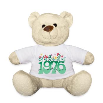 1976 Fleurs 50 Ans Anniversaire Femme - Nounours - blanc - Devant