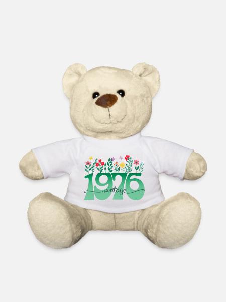 1976 Blumen 50 Jahre Jubiläum Frau - Teddy - Weiß