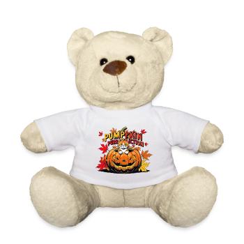 Chats Halloween Citrouille Design - Nounours - blanc - Devant