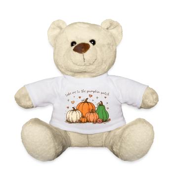 Pumpkin patch whimsical illustration - Teddy Bear - white - Front