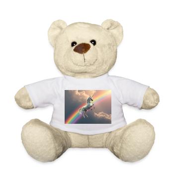Galaktischer Einhornflug über Regenbogen - Teddy - Weiß - Vorne