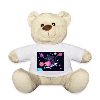 Galaxie Nuit Skateboard Chat - Nounours - blanc - Devant