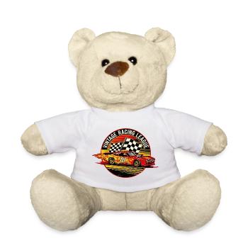 Conception de drapeaux de course vintage - Nounours - blanc - Devant