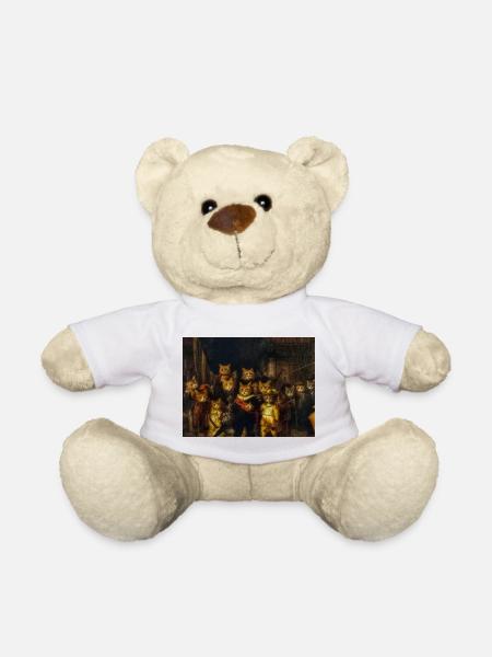 Des personnages félins dans un décor baroque - Nounours - blanc