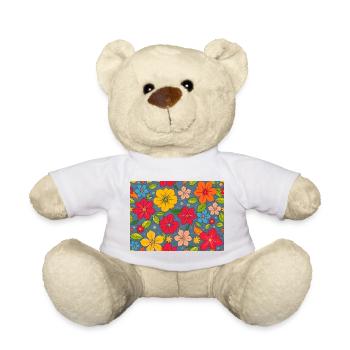 Floral pattern in boho design - Teddy Bear - white - Front