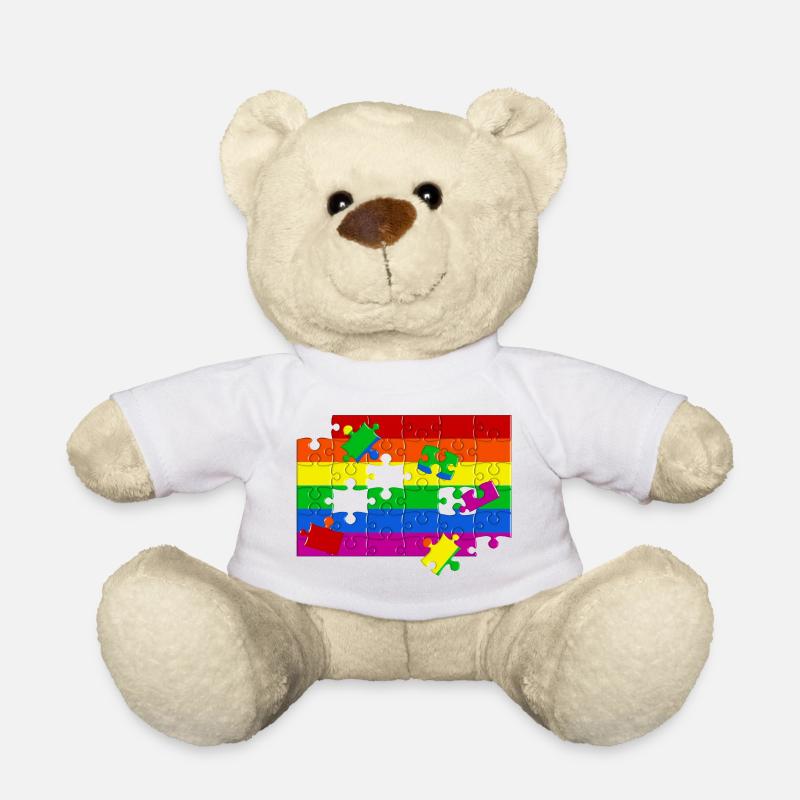 LGTBQ+ Flaggen-Puzzle - Teddy - Weiß