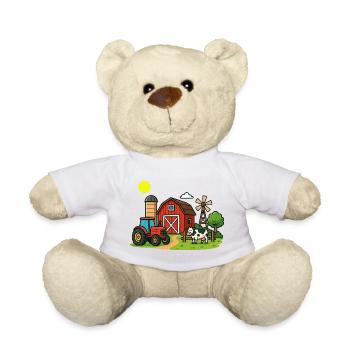 Rural Farm Scenes Illustration - Teddy Bear - white - Front