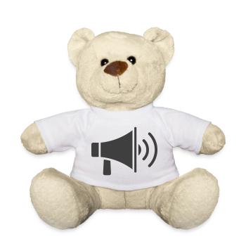 Megaphone Icon Design - Teddy Bear - white - Front