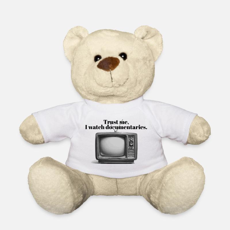 Documentaries | Funny True Crime Retro TV Design - Teddy Bear - white