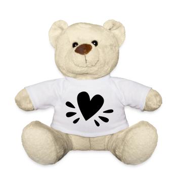 Niedliches Herz als Zeichen der Liebe - Teddy - Weiß - Vorne