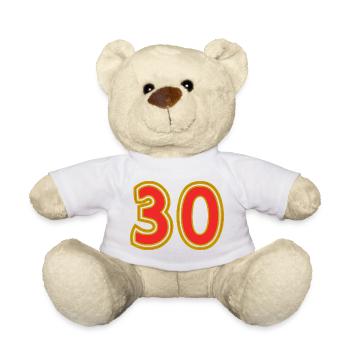 30. 30 ANS. 30e ANNIVERSAIRE. ANNIVERSAIRE 30 ANS. - Nounours - blanc - Devant