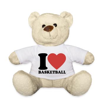 J’aime le basketball - Coeur - Sports - Nounours - blanc - Devant