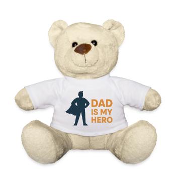 Father's Hero Cape Motif - Teddy Bear - white - Front