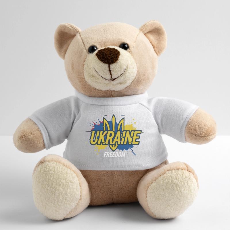 Ukraine Freedom Trident Splash Tee Teddy Bear