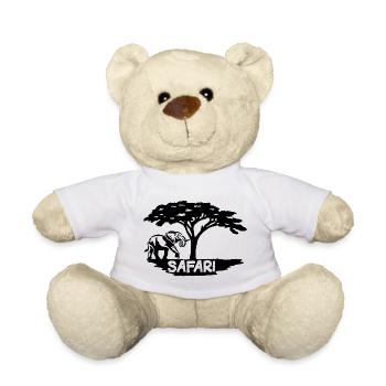 Safari et éléphant noir - Nounours - blanc - Devant