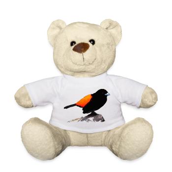 Schwarzes Raben-Orange-Gefieder - Teddy - Weiß - Vorne