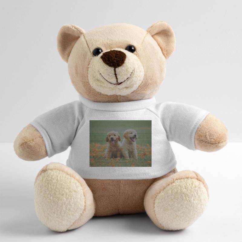 Two Labrador Retriever puppies with triangle pattern Teddy Bear