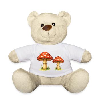 Red toadstools in the grass - Teddy Bear - white - Front