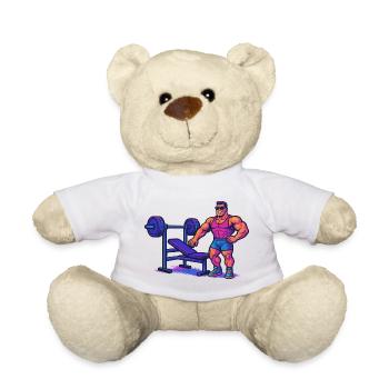 Bodybuilder Gym Comic - Teddy Bear - white - Front
