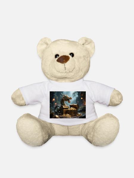 Dragon Treasure in the Fire Dragon - Teddy Bear - white