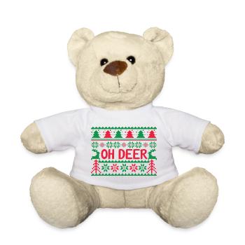 Hässlicher Pullover - Oh Deer - Teddy - Weiß - Vorne