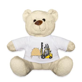 Lustiges Zebra Staplerfahrer Spaghetti Italienisch - Teddy - Weiß - Vorne