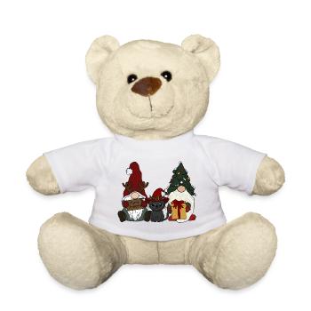 Wichtel mit Katze  - Teddy - Weiß - Vorne