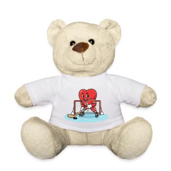 Hockey Heart Maskottchen in Aktion - Teddy - Weiß - Vorne