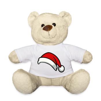 Santa Hat Graphic - Teddy Bear - white - Front