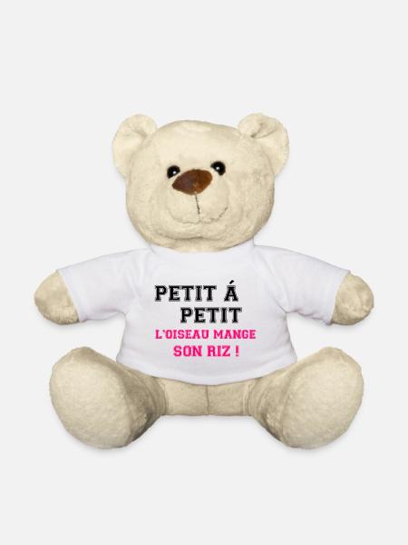 Petit à petit l'oiseau mange son riz - Nounours - blanc
