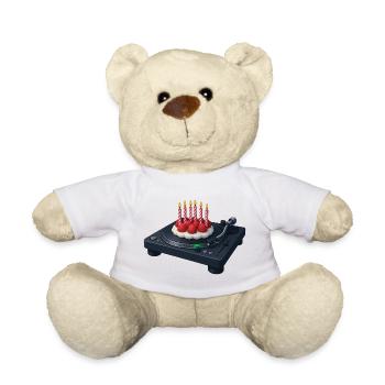 DJ BIRTHDAY – Ton & Bild - Teddy - Weiß - Vorne