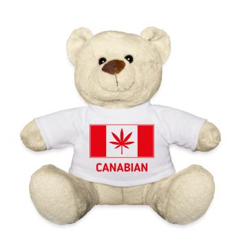 Canabian (Kanada Weed Flagge, Cannabis, Canaba / R) - Teddy - Weiß - Vorne