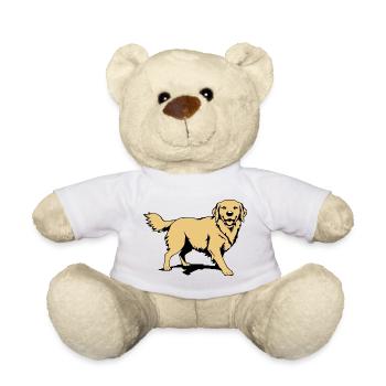 golden_retriever_bunt_T shirt_Geschenk - Teddy Bear - white - Front