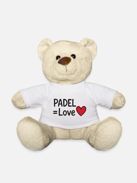 Padel Love Heart - Teddy Bear - white