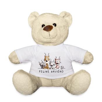 Feline Navidad Cats Christmas - Teddy Bear - white - Front