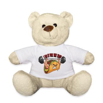 Taco Stark Hantel Barbell Fitness Workout Mexican  - Teddy - Weiß - Vorne