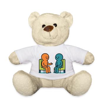 Mental Health – Minimalist Illustration - Teddy Bear - white - Front