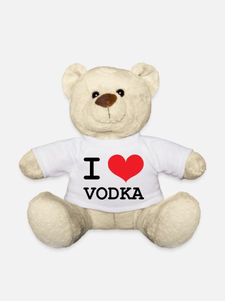 Ich liebe Wodka – Alkohol - Teddy - Weiß