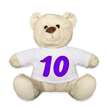 10. 10 YEARS. 10th ANNIVERSARY. 10 YEAR ANNIVERSARY. - Teddy Bear - white - Front