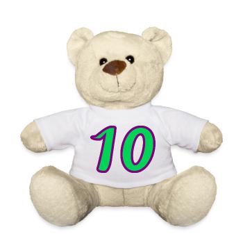 10. 10 YEARS. 10th ANNIVERSARY. 10 YEAR ANNIVERSARY. - Teddy Bear - white - Front