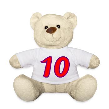 10. 10 YEARS. 10th ANNIVERSARY. 10 YEAR ANNIVERSARY. - Teddy Bear - white - Front