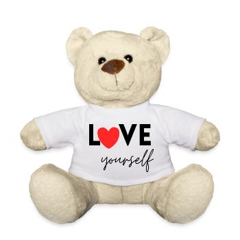 Love yourself – Selflove, positivity, self-love - Teddy Bear - white - Front
